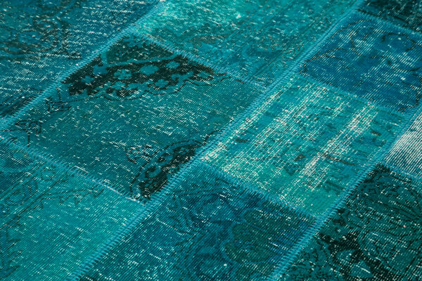 tapis oriental vintage noué à la main 170 cm x 239 cm tapis patchwork turquoise