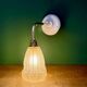 Curved tulip vintage Art Deco wall light in frosted glass