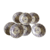 Set of 7 soup plates earthenware of Sarreguemines circa 1870 décor thorns