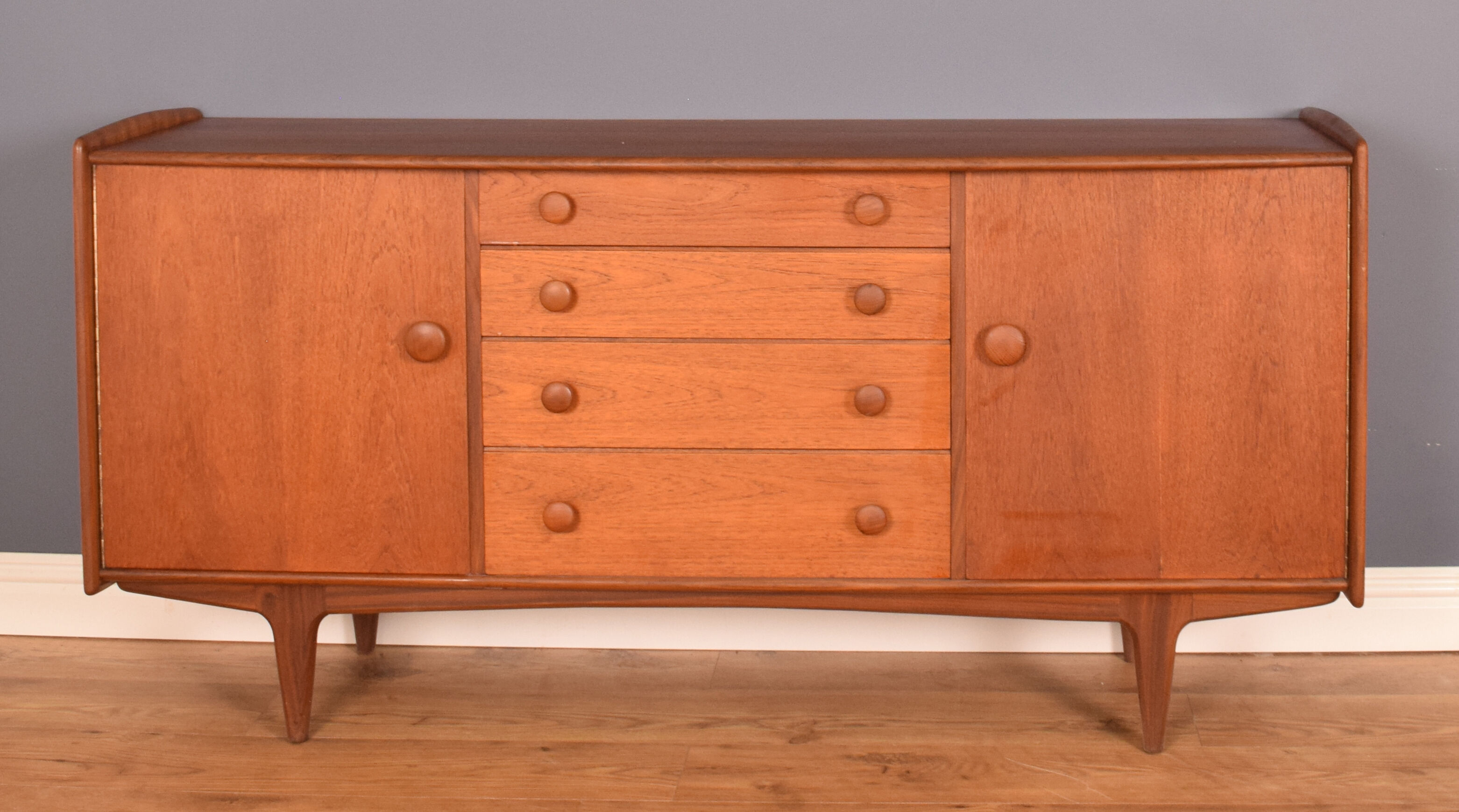 Restored Long A.Younger Afromosia And Teak Retro Sideboard