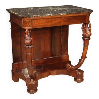 Console antique Charles X en acajou du 19ème siècle