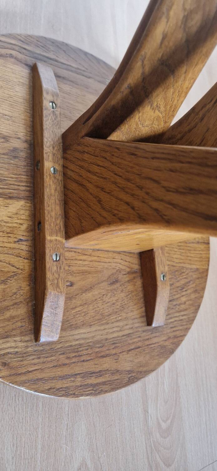 Solid oak side table – Scandinavian design from the 1950s