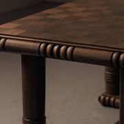 Table Art déco en chêne – France, années 1930–1940
