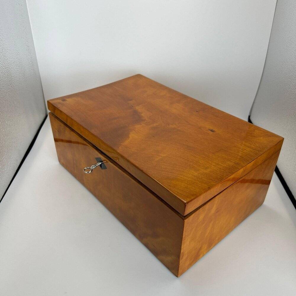 Late Biedermeier Box in Solid Birch, Northern Germany, 1840