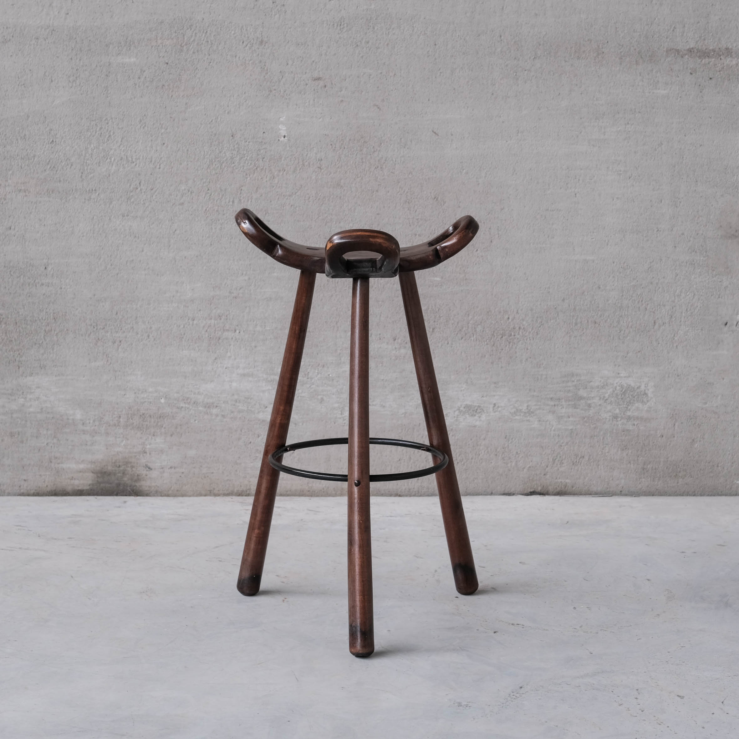 Brutalist Mid-Century 'Marbella' Bar Stool (2 Available)