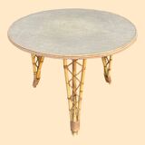 Bamboo and rattan table attributed to Audoux Minet