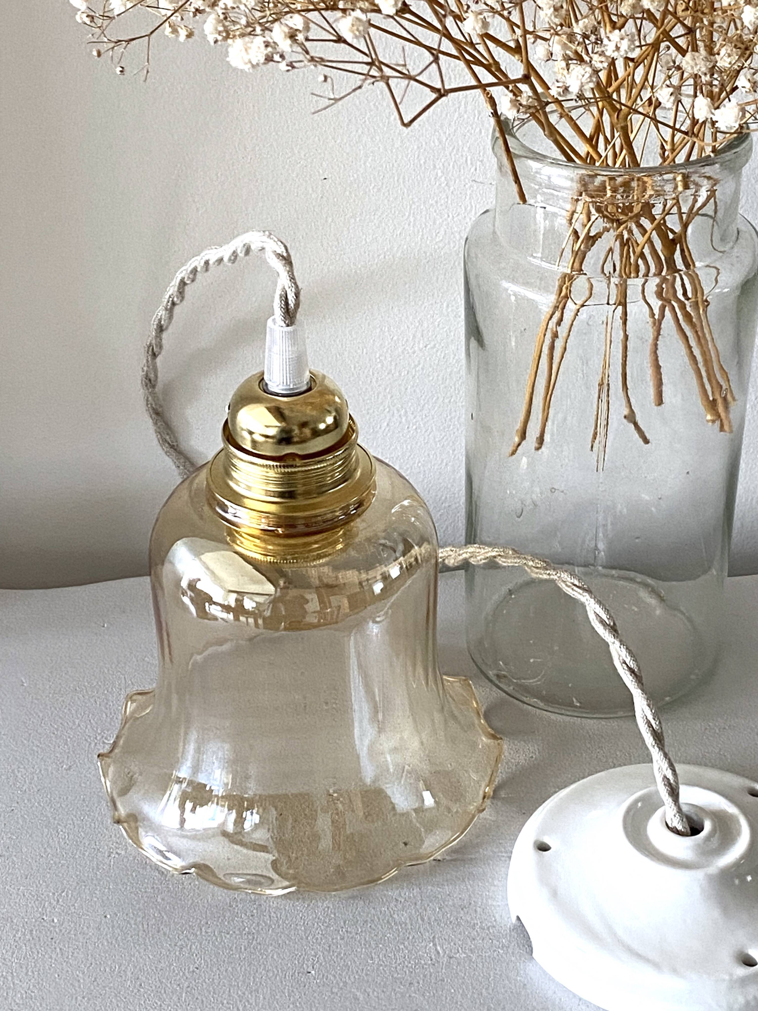 Amber “bell” pendant light