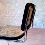 Set of 5 B32 Cesca chairs black lacquer by Marcel Breuer 80s Made in Italy