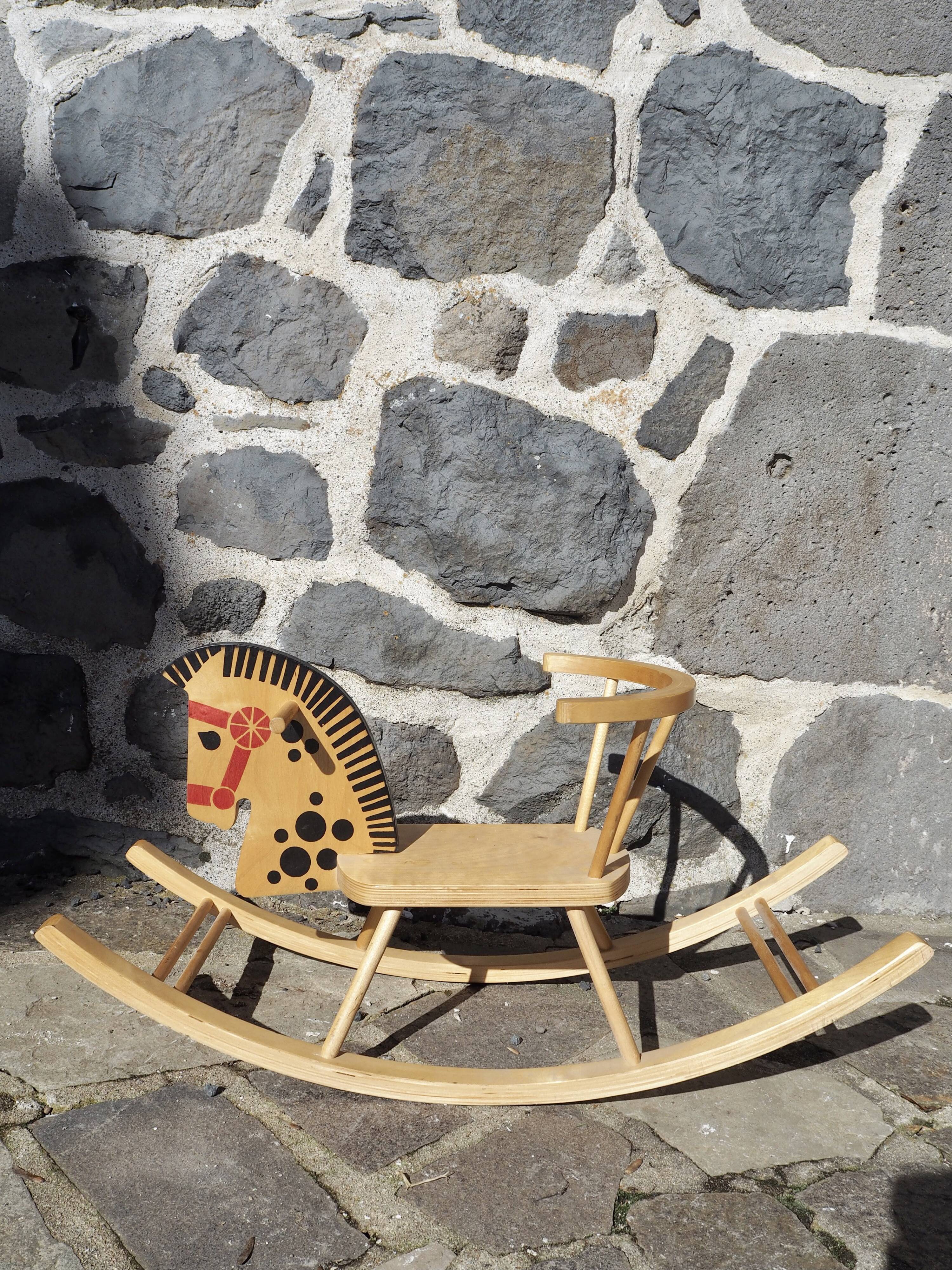 Wooden rocking horse