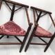 Pair of antique English triangular armchairs 1900s