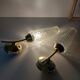 Pair of brass and glass wall lights