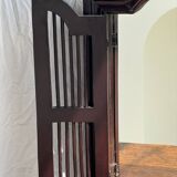 Dark brown wooden mirror with two baguettes H55 L40