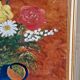 Painting / oil on cardboard framed vintage 50s