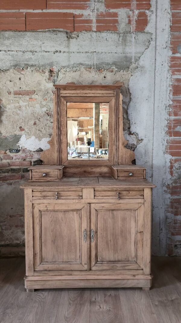Coiffeuse / buffet de toilette en chêne massif