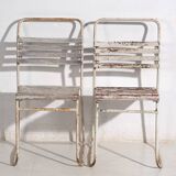 Antique white outdoor chairs (circa 1920). Set of 4