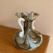 Vase en verre marbré italien 70s