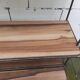 Wrought iron shelf, 3 walnut shelves