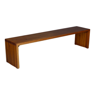 Vintage Scandinavian long pine bench. 1960s