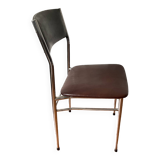 Skaï and bi-color chrome chair