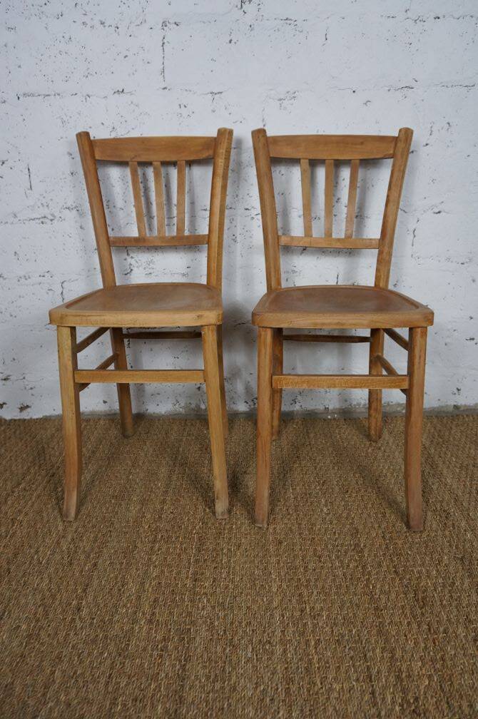 Paire de chaises bistrot Luterma bois brut
