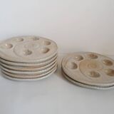 8 snail plates sandstone from the marsh France