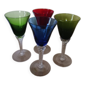 Coloured vases, made of Murano glass.