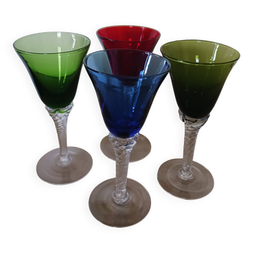 Coloured vases, made of Murano glass.