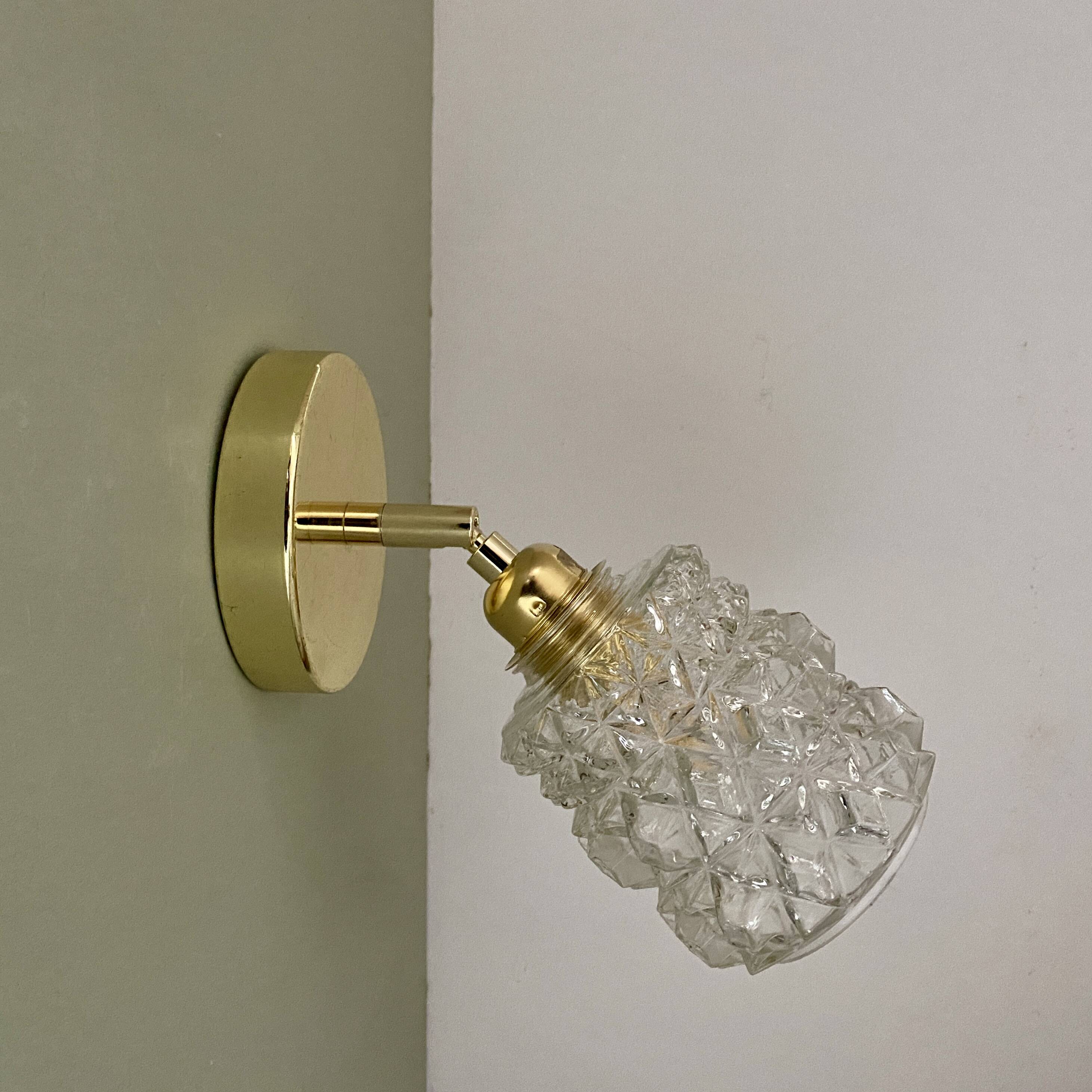 Vintage molded glass globe wall light