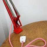 Red Adjustable Achitect Table Lamp by Tep, 1970s