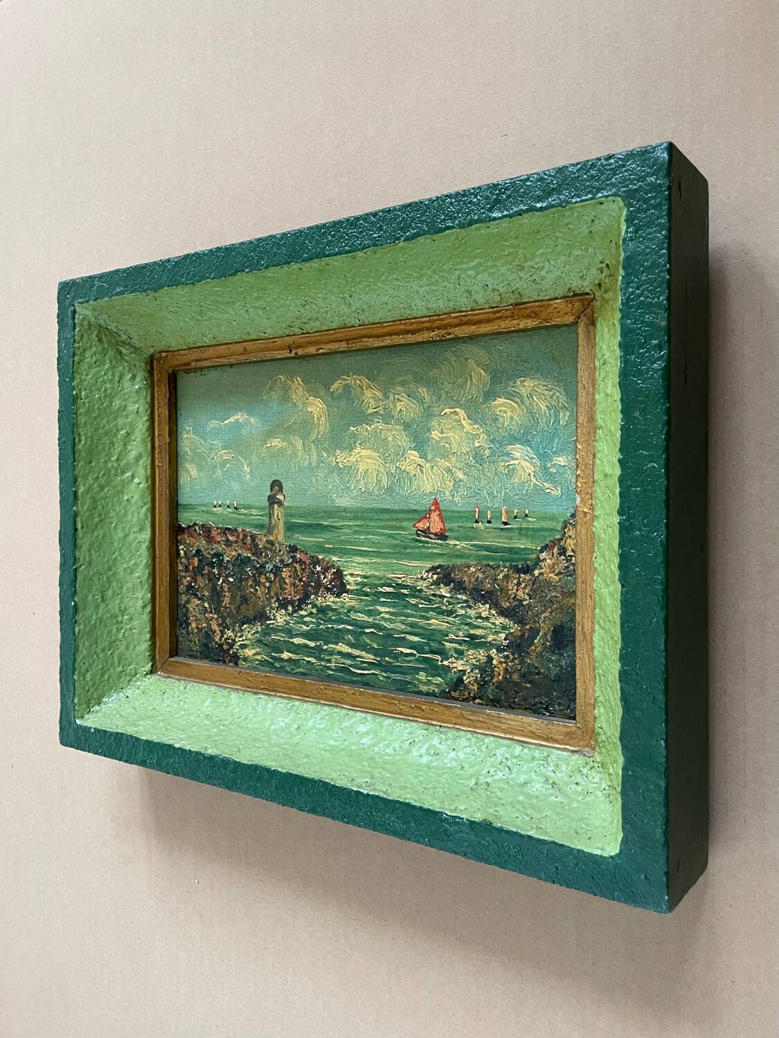 Old painting, seaport