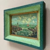 Old painting, seaport