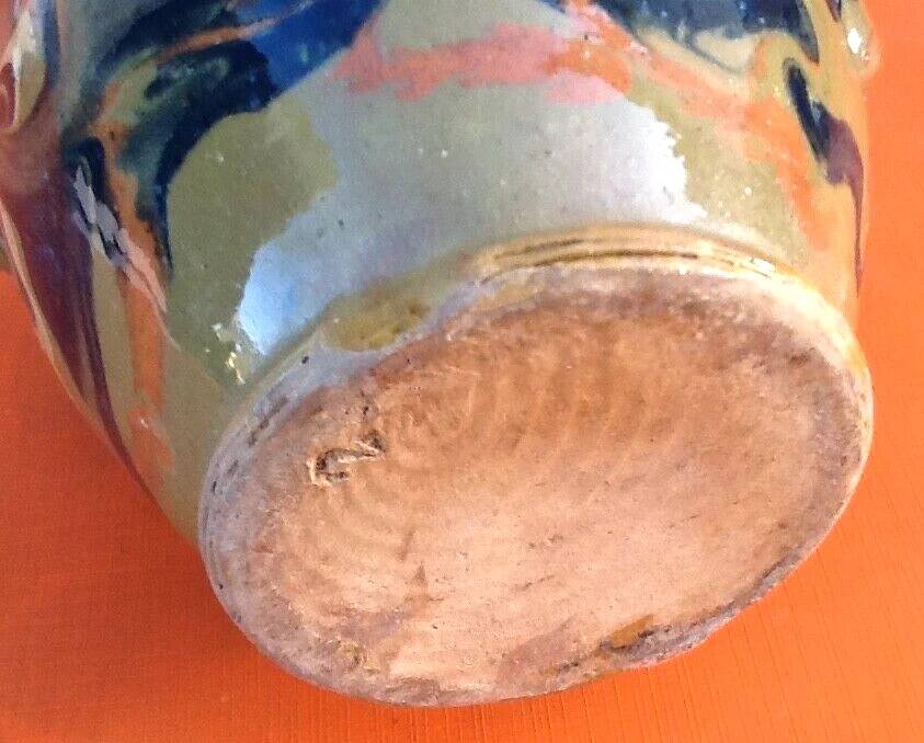 Année 1940 Chevrette / Cruche à eau provençale terre cuite émaillée