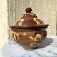 Antique glazed earthenware soup tureen