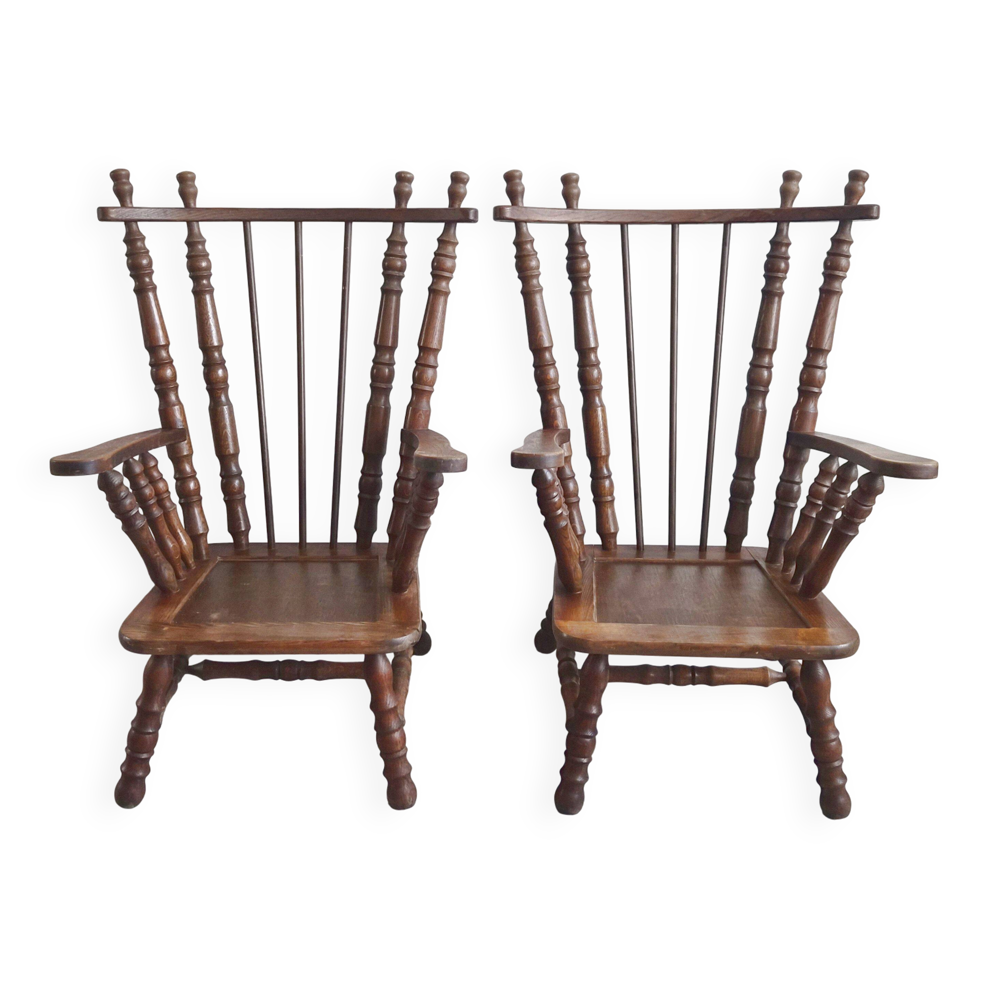 Pair of vintage brutalist armchairs from the 1970s.