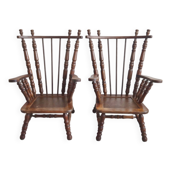 Paire de fauteuils vintage brutalistes 1970