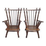 Pair of vintage brutalist armchairs from the 1970s.