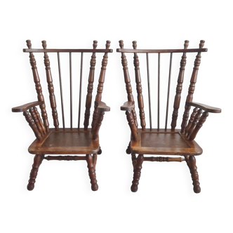 Pair of vintage brutalist armchairs from the 1970s.