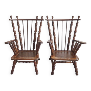 Pair of vintage brutalist armchairs from the 1970s.
