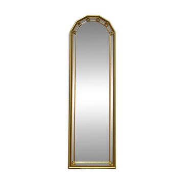 Vertical mirror, gold frame with beading.