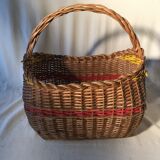 Old Deco Basket in Braided Wicker - Anse Vintage