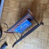 Magazine rack or log holder in wood and wicker