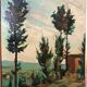 Landscape painting oil on panel Tuscan school 1930s signed