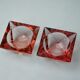 Duo of pink faceted ashtrays by Seguso, murano, italy, 1970
