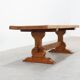 Rustic 20th century solid oak dinner table, France