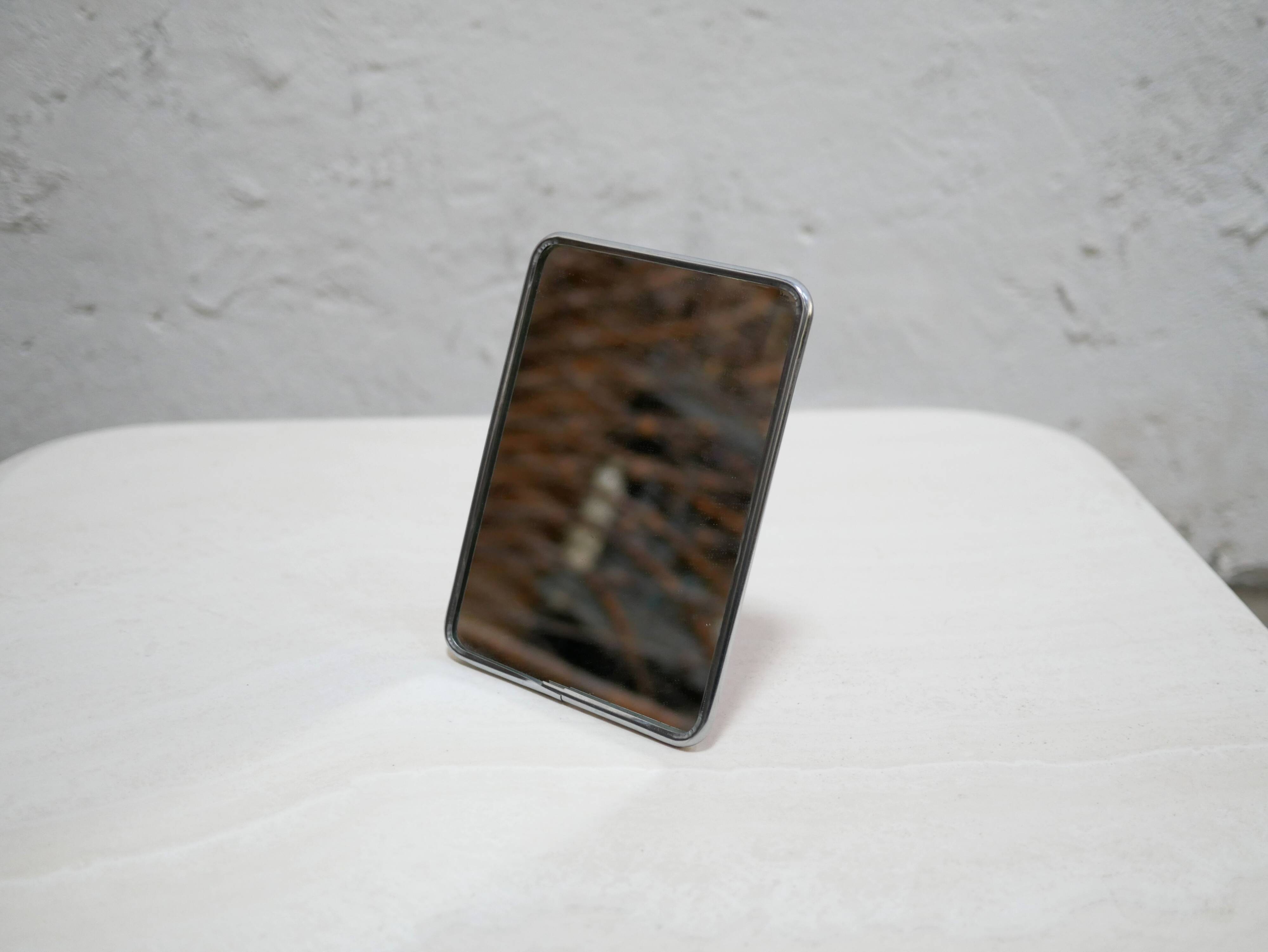 Vintage barber mirror to stand or hang 20cm x 14cm