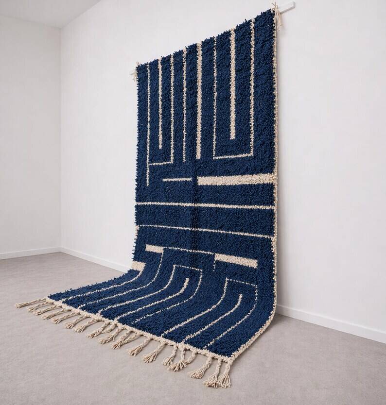 Tapis beni ourain sur mesure traditionnelle artisanale 150/250 cm