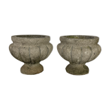 Pair of concrete planters