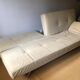 Cinna Smala 4 seater convertible sofa in beige alcantara