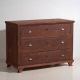 Ancienne commode rouge marron (vers 1920)