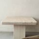 Square coffee table in polished travertine, Italy 1970.